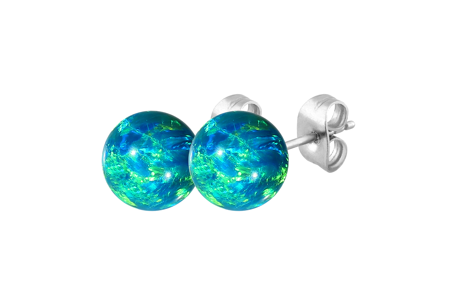 Chirurgenstahl Ohrstecker SYNTHETISCHER OPAL ++SALE++ von Piercingline